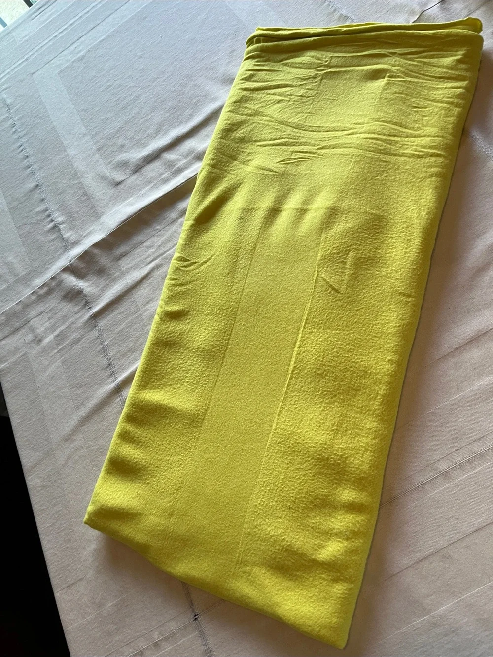 Plush Fleece Bright Lemon Bar Yellow Knit     Stretch Fabric 4 Yards